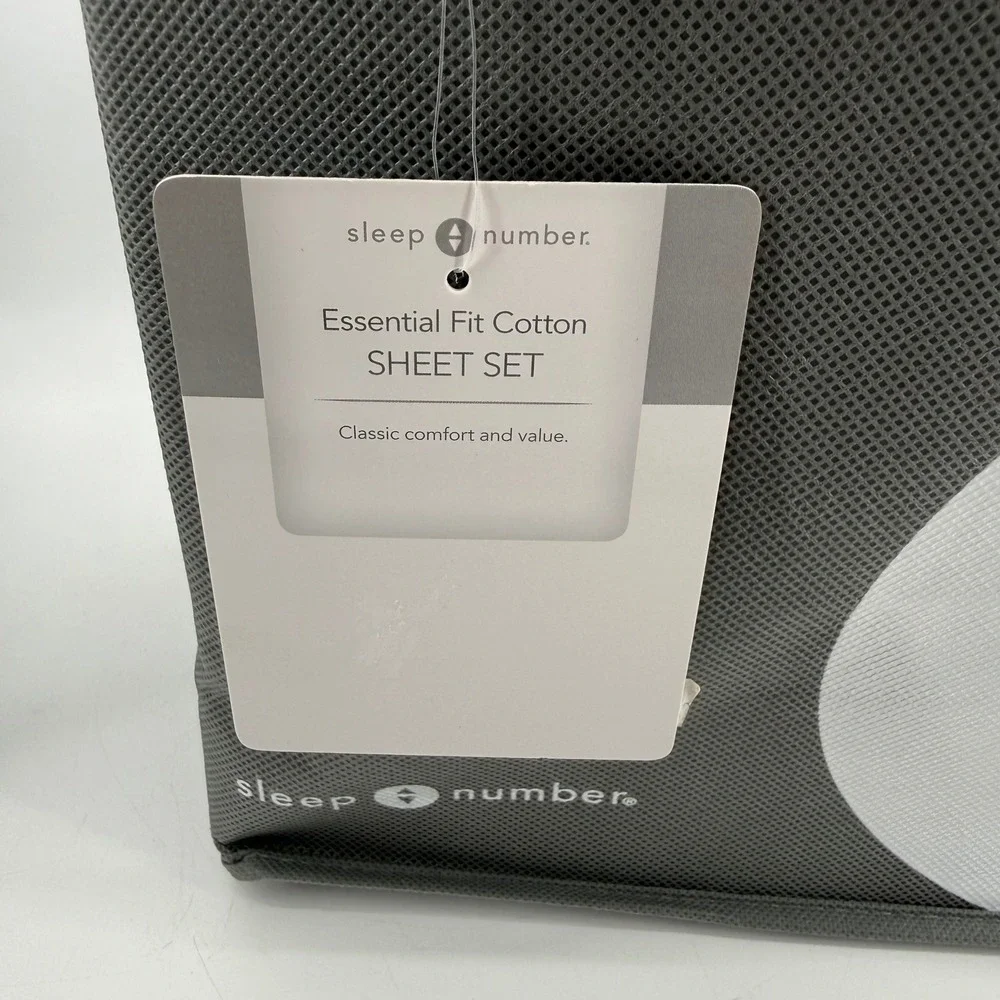 Sleep Number Essential Fit Cotton Sheet Set Eastern King White 300TC 424299